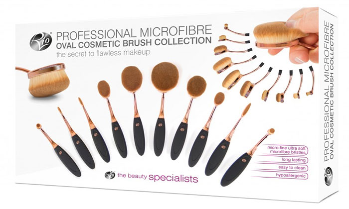 Professional Microfibre Oval Cosmetic Brush Collection